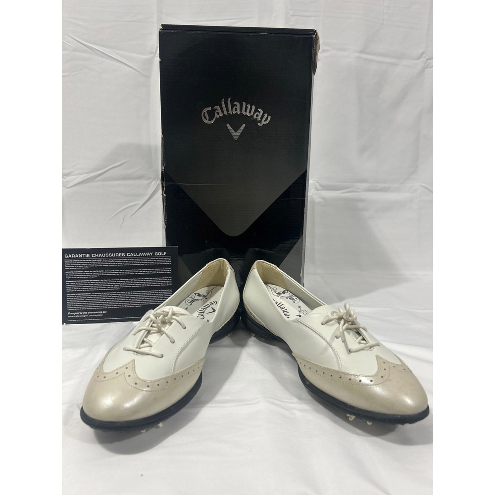 Callaway Golf Shoe Women's 8 Rhiona Luxury Leather Spiked W/Glove